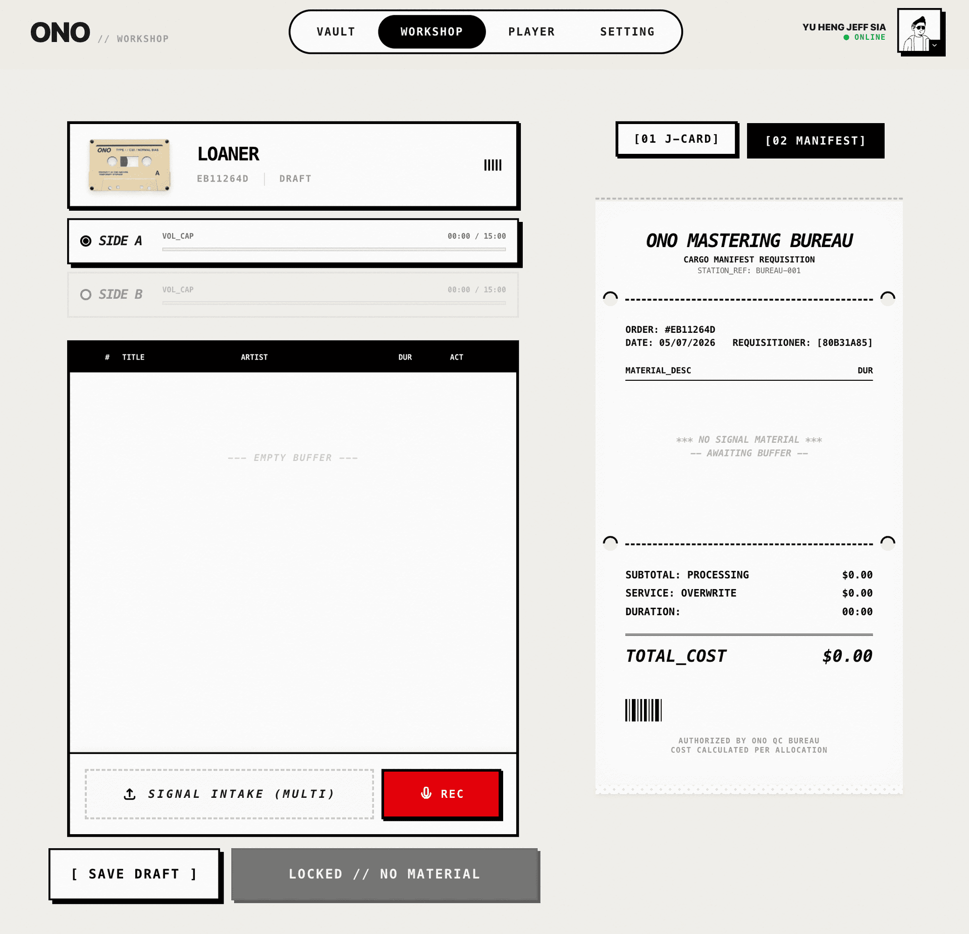 Workshop seal confirmation or pre-seal advisory modal